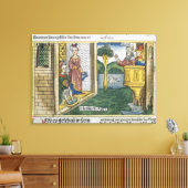 2 Samuel 11 1-5 David ziet Bathsheba zwemmen vanui Canvas Afdruk (Insitu (Woonkamer))