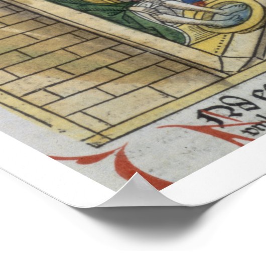 2 Samuel 11 1-5 David ziet Bathsheba zwemmen vanui Poster (Hoek)