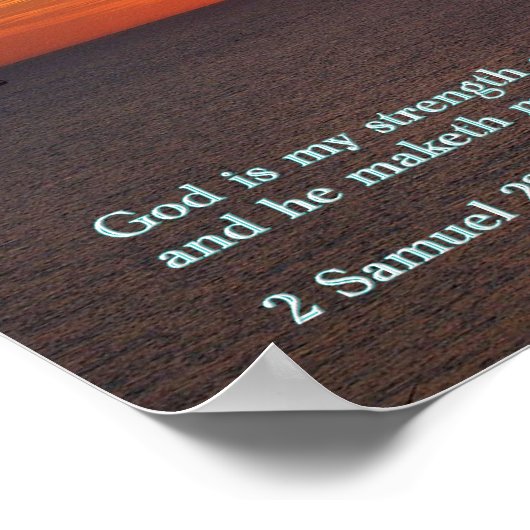 2 Samuel 22:33 Sunset Poster (Hoek)