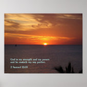 2 Samuel 22:33 Sunset Poster (Voorkant)