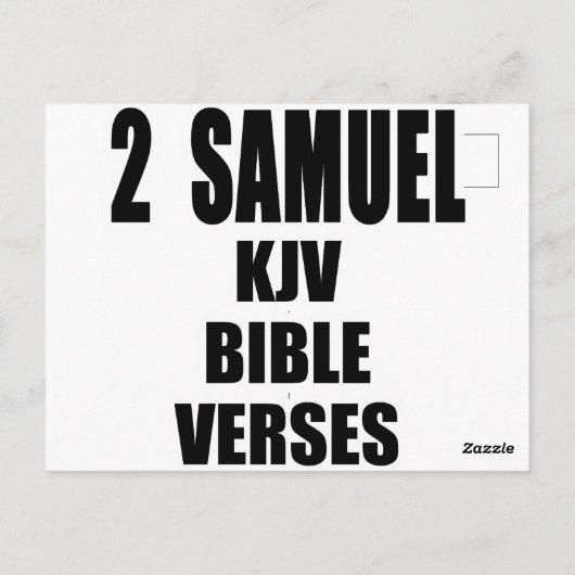 "2 Samuel Statenvertaling Bijbelverzen" Briefkaart (Achterkant)