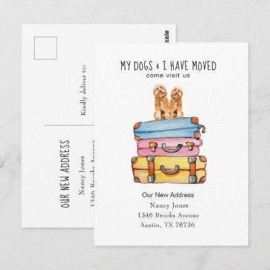 2 schattig Golden Doodle-bericht Briefkaart (Voorkant / Achterkant)