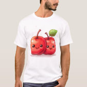 2 schattige kawaii appels t-shirt (Voorkant)