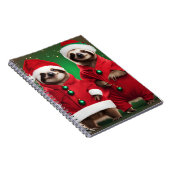 2 schattige luiaards in een kerstkostuum notitieboek (Rechterzijde)