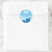 2 Schattigee Blue Whales Baby shower Favor Sticker (Tas)