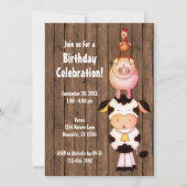 2 Schattigee boerderijdieren op de verjaardag van  Kaart (Achterkant)