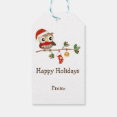 2 Schattigee uilen Merry Christmas Gift Labels Cadeaulabel (Achterkant)