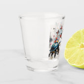 2 Schildpadden met Bloemen en Vlinders Shot Glas (Links)