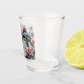 2 Schildpadden met Bloemen en Vlinders Shot Glas (Rechts)