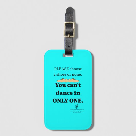 2 schoenen of geen cyaan bagagelabel (Voorkant (verticaal))