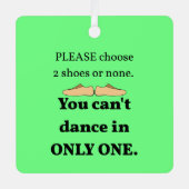 2 schoenen of geen kerstgroen metalen ornament (Voorkant)