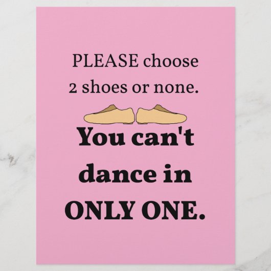 2 schoenen of geen lichtroze flyer (Voorkant)