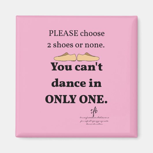 2 schoenen of geen lichtroze magneet (Voorkant)