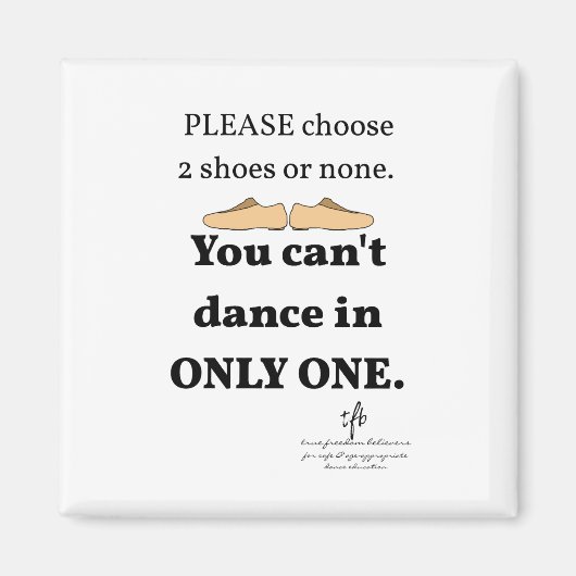 2 schoenen of geen wit magneet (Voorkant)