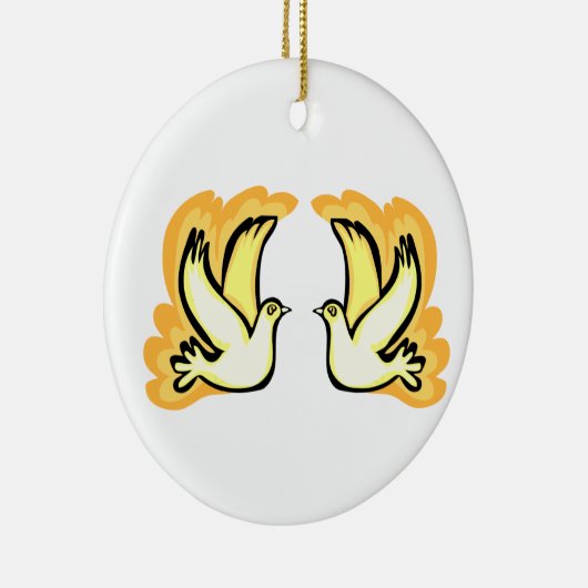 2 Schroefdoven Keramisch Ornament (Rechts)