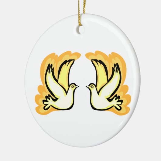 2 Schroefdoven Keramisch Ornament (Links)