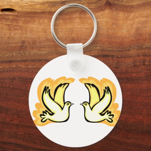 2 Schroefdoven Sleutelhanger (Voorkant)