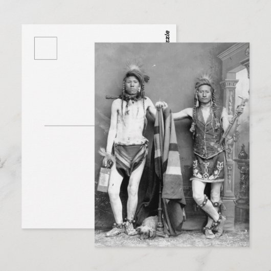 2 Shoshone-Mannen Briefkaart (Voorkant / Achterkant)