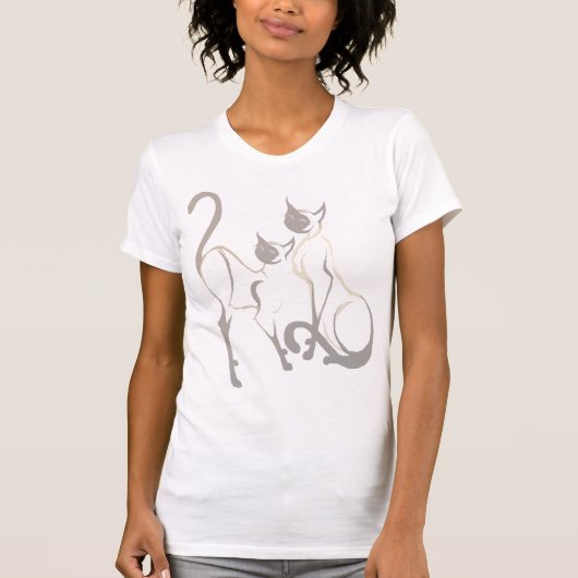 2 Siamese Katten T-Shirt (Voorkant)