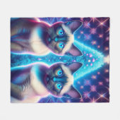 2 Siamese Kittens poseren met kerstboom Fleece Deken (Voorkant (Horizontaal))