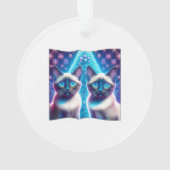 2 Siamese Kittens poseren met kerstboom Ornament (achterkant)