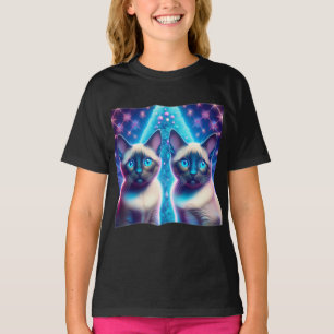 2 Siamese Kittens poseren met kerstboom T-shirt
