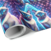 2 Siamese Kittens Posing In With Christmas Tree Cadeaupapier (Rol Hoek)