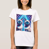 2 Siamese Kittens Posing In With Christmas Tree T-shirt (Voorkant)