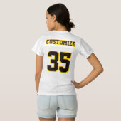 2 Side BLACK GOLDEN YELLOW WHITE Womens Jersey (Achterkant volledig)