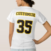 2 Side BLACK GOLDEN YELLOW WHITE Womens Jersey (Achterkant)