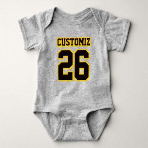 2 Side GRIJS ZWART GOUD Crewneck Football Outfit Romper