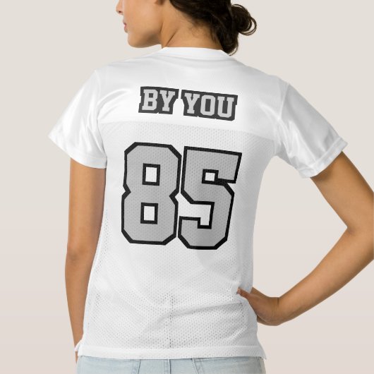 2 Side SILVER GRAY BLACK WHITE Womens Sport Jersey (Achterkant)