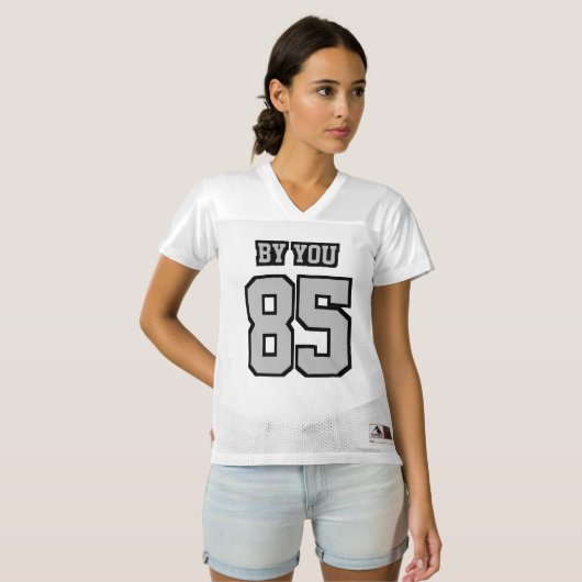 2 Side SILVER GRAY BLACK WHITE Womens Sport Jersey (Voorkant volledig)