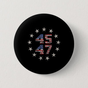 2 Side Trump 2024 President 45 47 Amerikaanse vlag Ronde Button 5,7 Cm