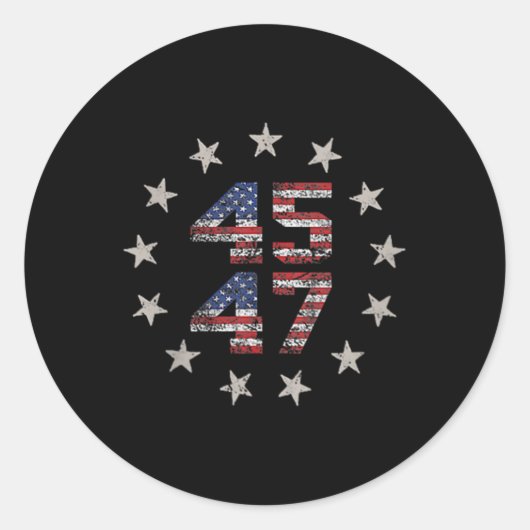 2 Side Trump 2024 President 45 47 Amerikaanse vlag Ronde Sticker (Voorkant)