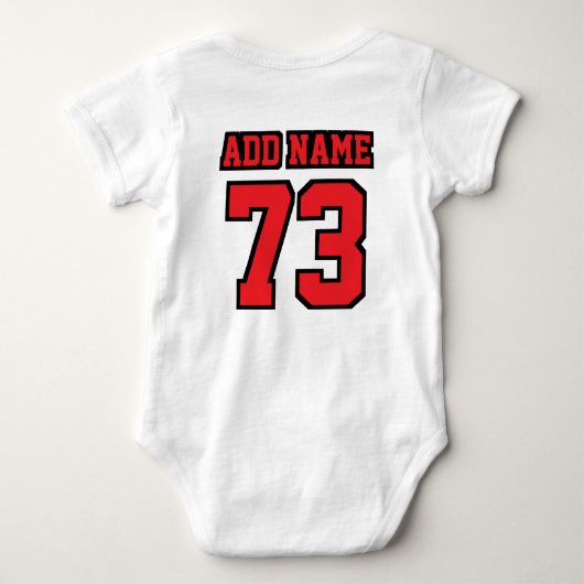 2 Side WIT ROOD ZWART Football Jersey Outfit Romper (Achterkant)