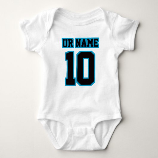 2 Side WIT ZWART BLAUW Bodysuit Football Jersey (Voorkant)