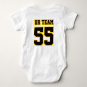 2 Side WIT ZWART GOUD Bodysuit Football Jersey (Achterkant)
