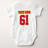 2 Side WITTE CRIMSON GOUD Football Jersey Outfit Romper (Achterkant)