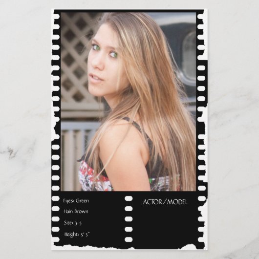 2 Sided Affordable Actor Headshot Card Flyer (Achterkant)