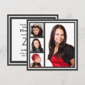 2 Sided Any Color Photo Graduparty Kaart (Voorkant / Achterkant)