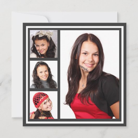 2 Sided Any Color Photo Graduparty Kaart (Voorkant)