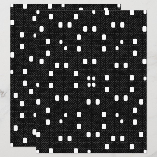 2-Sided B&W Textured Minimalism Scrapbook Page (Voorkant / Achterkant)