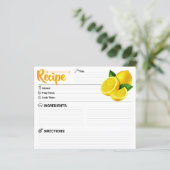2 Sided Blank - Modern Lemon Recipe Card (Staand voorkant)