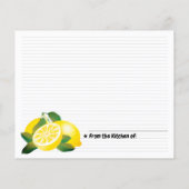 2 Sided Blank - Modern Lemon Recipe Card (Achterkant)
