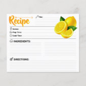 2 Sided Blank - Modern Lemon Recipe Card (Voorkant)