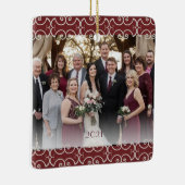  2 Sided Burgundy Elegant Scroll Keramisch Ornament (Rechts)