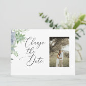 2 Sided Change the Date Photo Card - sappingen Save The Date (Staand voorkant)