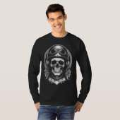 2 Sided Custom Biker Skull Motorcycle Long Sleeve T-shirt (Voorkant volledig)