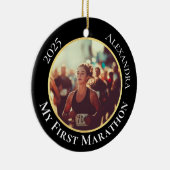 2-Sided Customizable Photo Sports Marathon Running Keramisch Ornament (Rechts)